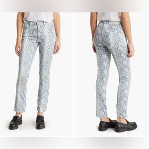 AG Adriano Goldschmied Snake Pattern Straight Leg Jeans - Light Gray